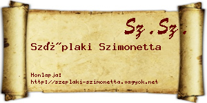 Széplaki Szimonetta névjegykártya